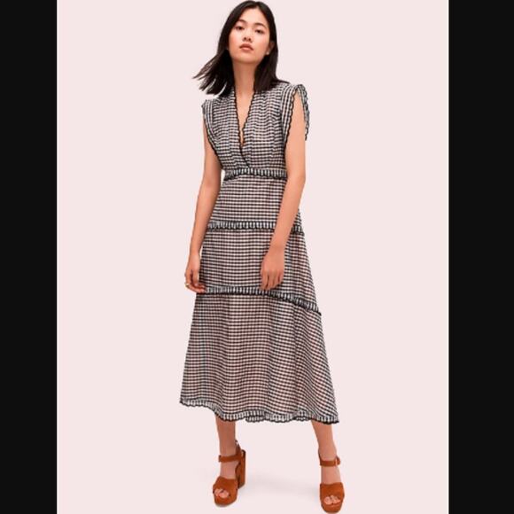 NWT Kate Spade Midi Gingham Dress
